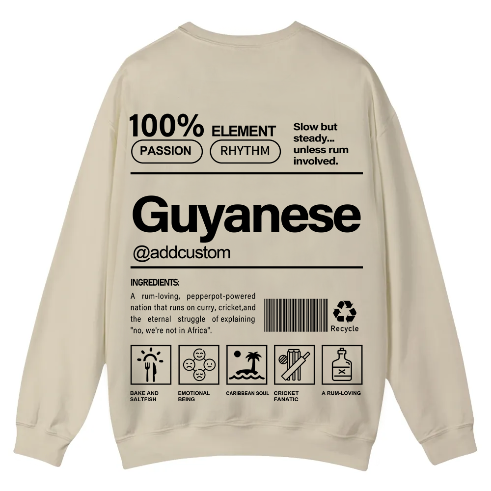 Guyanese Addcustom Unisex Fit  Casual Crewneck Sweatshirt wearishow