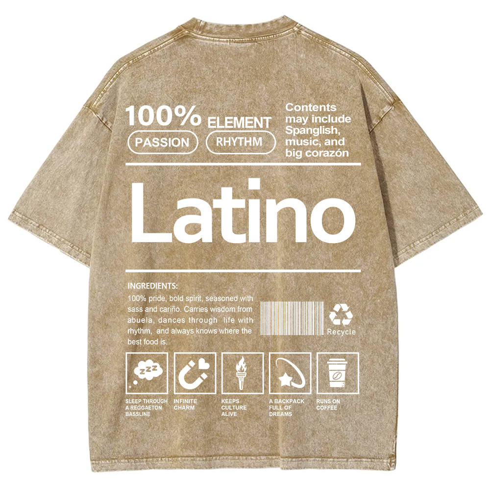 Latino Unisex Fit  Washed T-Shirt