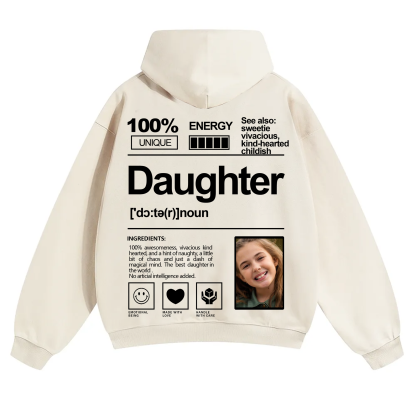 Addcustom Photo Daughter Solid Color Hoodie