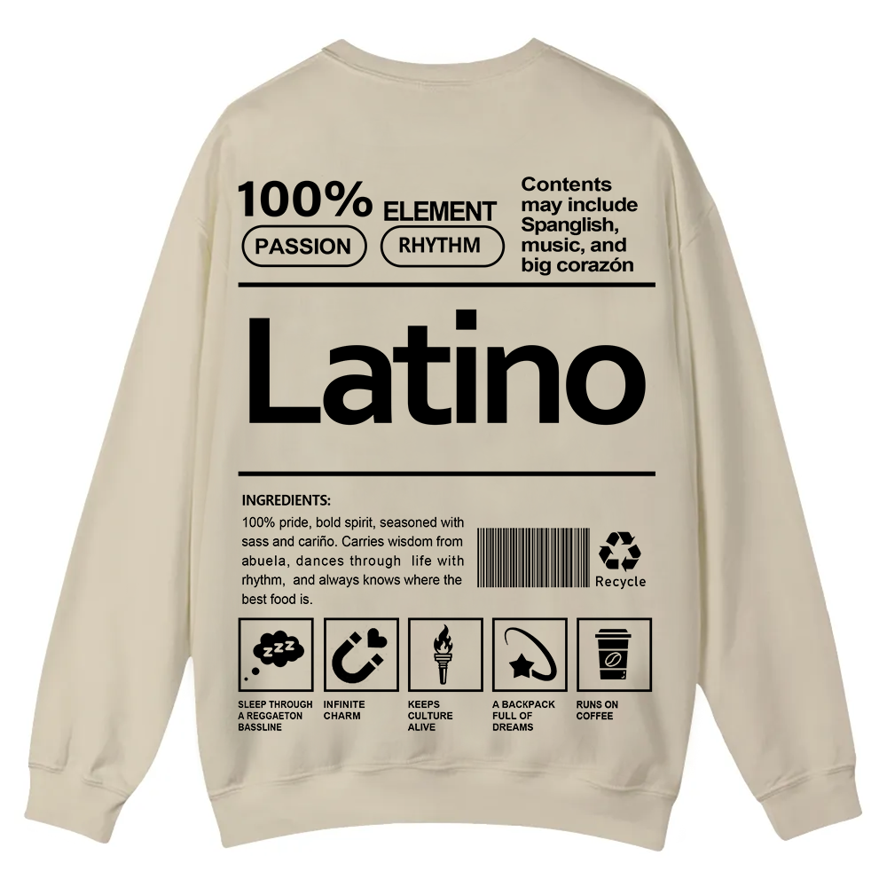 Latino Unisex Fit  Casual Crewneck Sweatshirt wearishow