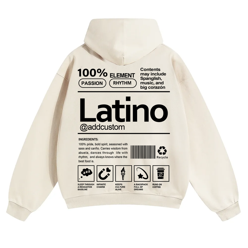 Latino Addcustom Unisex Fit Color Hoodie wearishow
