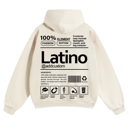 Latino Addcustom Unisex Fit Color Hoodie wearishow