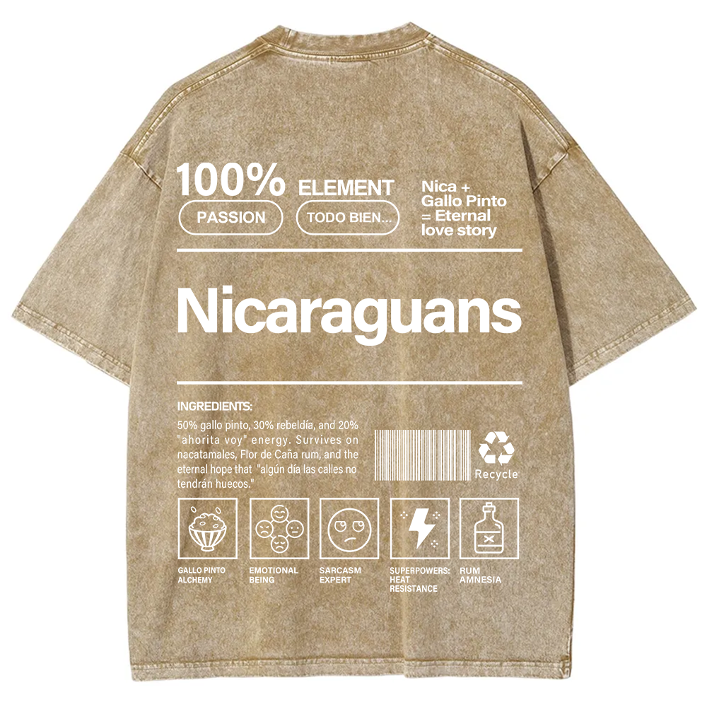 Nicaraguans Unisex Fit  Washed T-Shirt