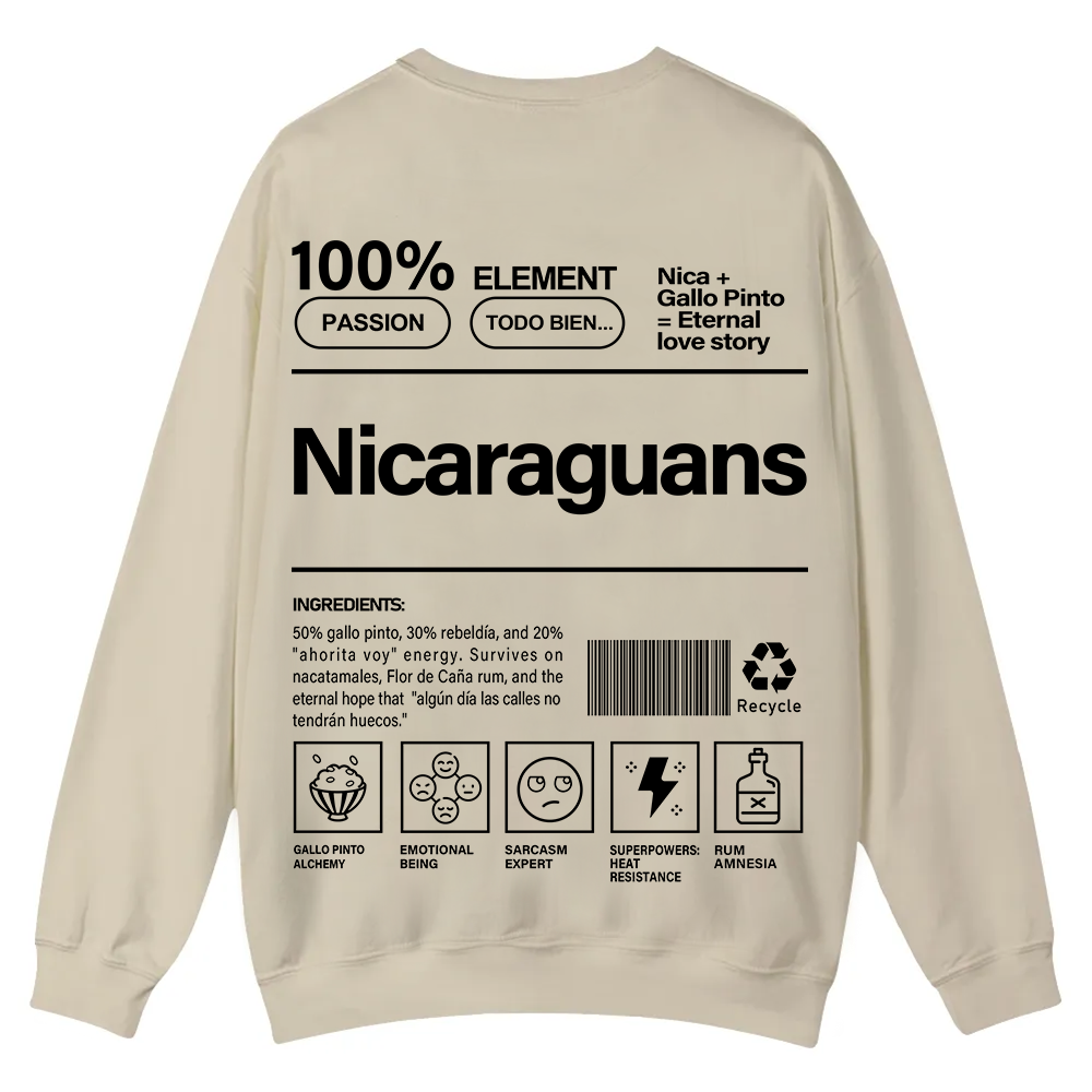 Nicaraguans Unisex Fit  Casual Crewneck Sweatshirt wearishow