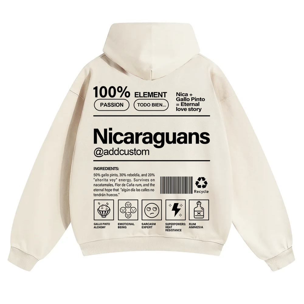 Nicaraguans Addcustom Unisex Fit Color Hoodie wearishow