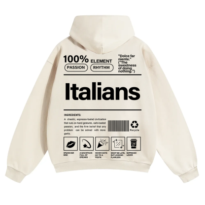 Italians Unisex Fit Color Hoodie wearishow
