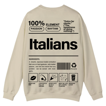 Italians Unisex Fit  Casual Crewneck Sweatshirt wearishow