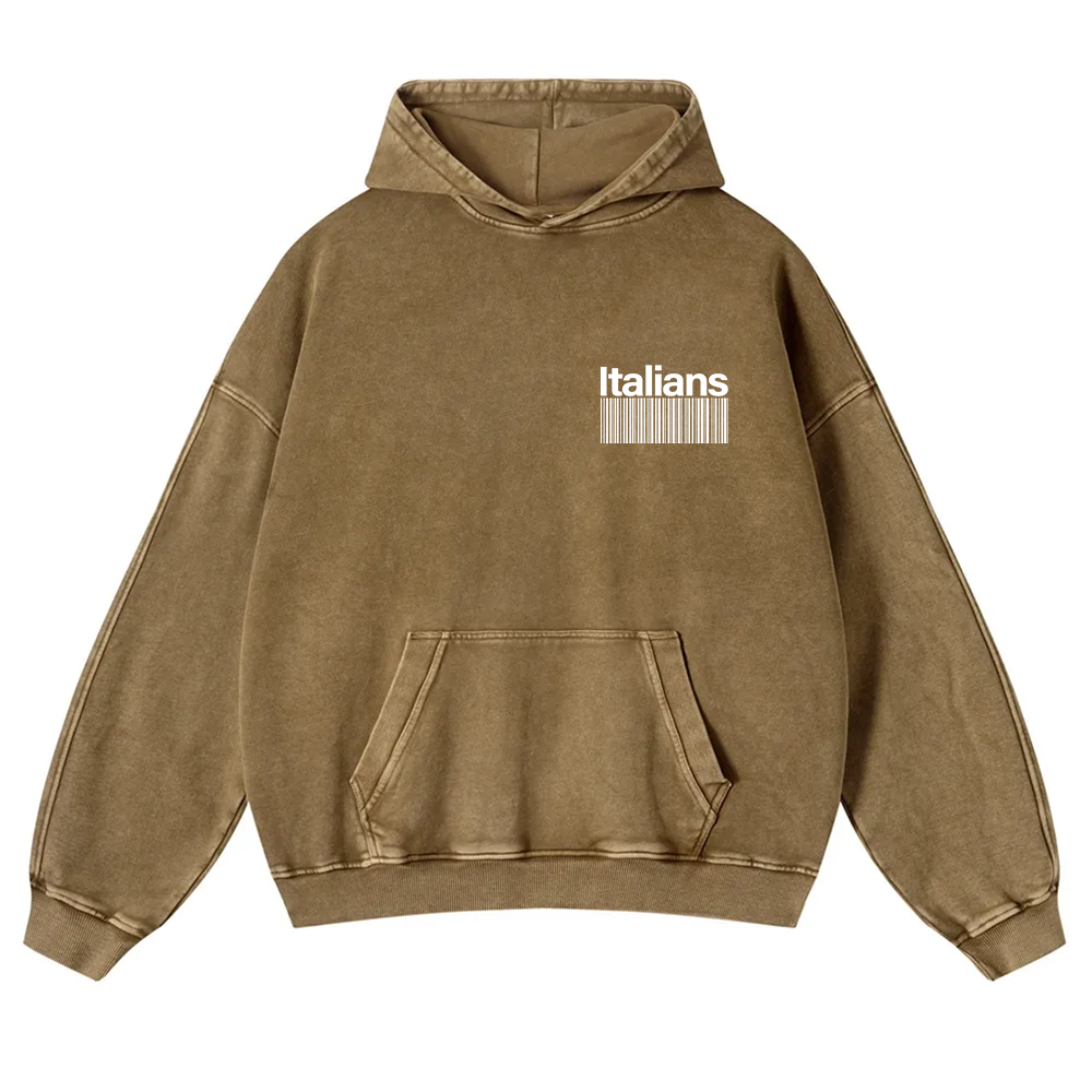 Italians Unisex Fit  Washed Hoodie wearishow