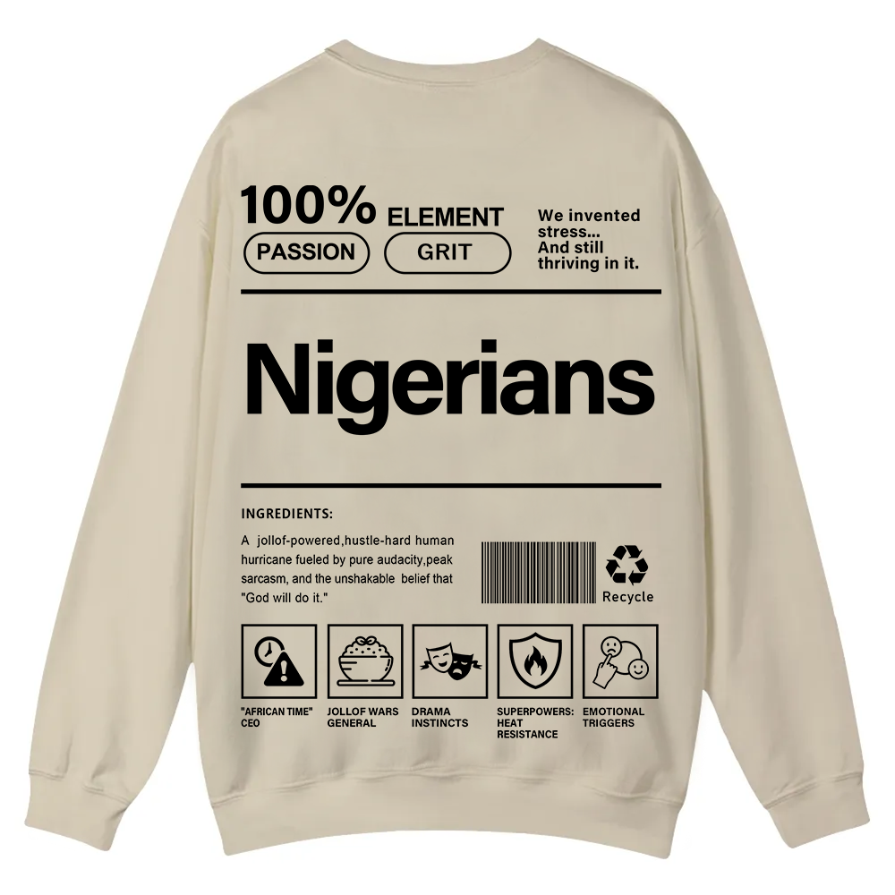 Nigerians Unisex Fit  Casual Crewneck Sweatshirt wearishow