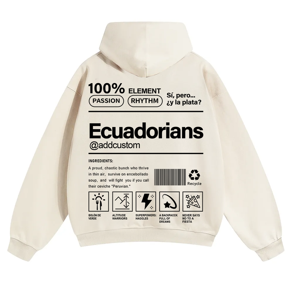Ecuadorians Addcustom Unisex Fit Color Hoodie wearishow