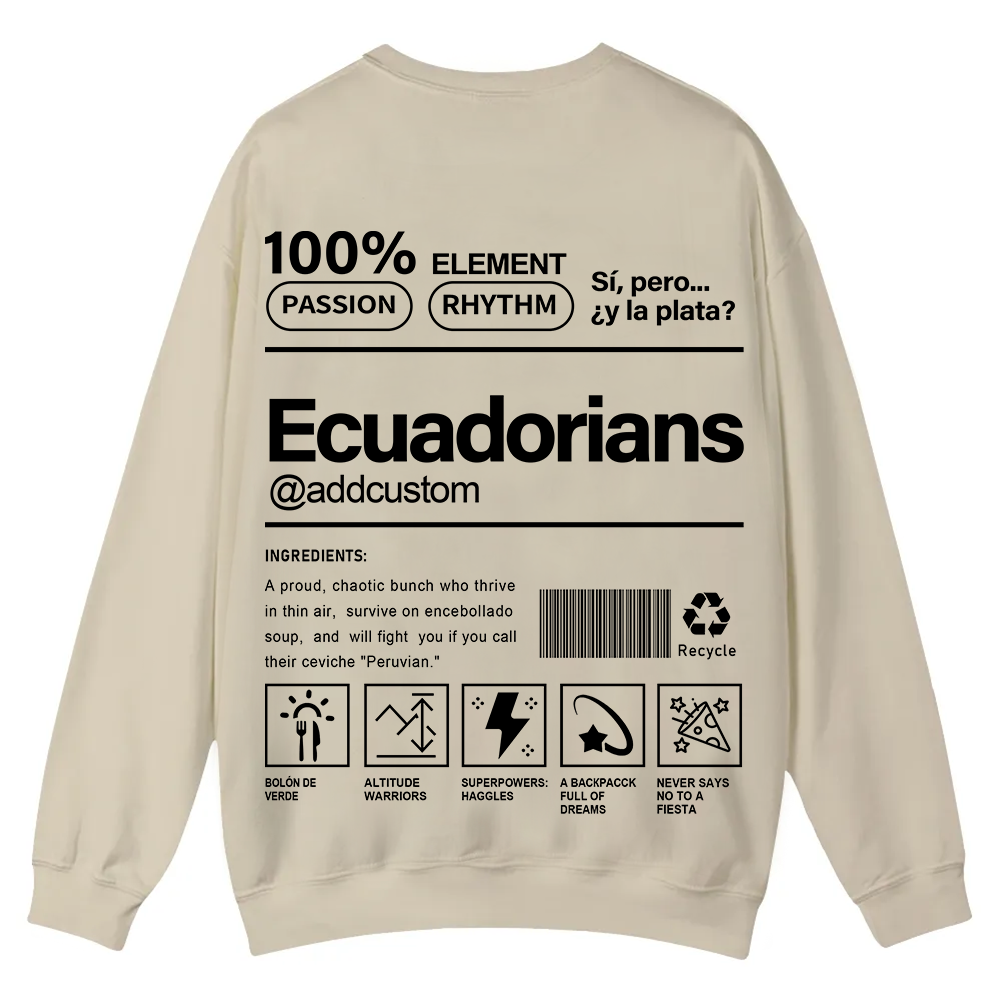 Ecuadorians Addcustom Unisex Fit  Casual Crewneck Sweatshirt wearishow