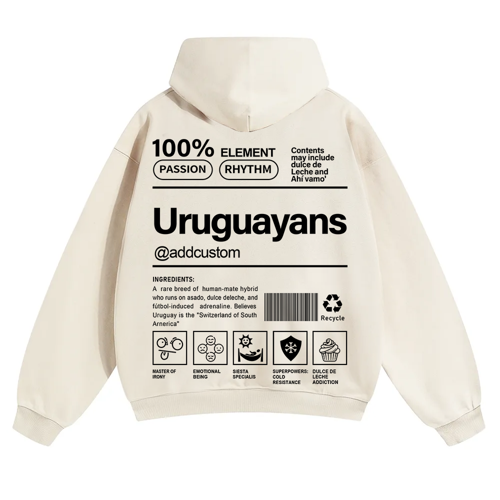 Uruguayans Addcustom Unisex Fit Color Hoodie wearishow