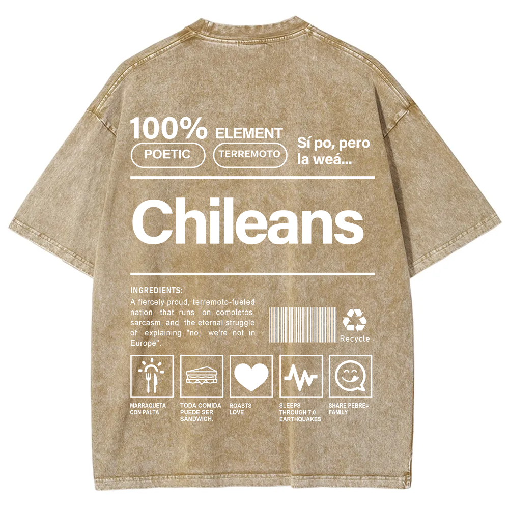 Chileans Unisex Fit  Washed T-Shirt