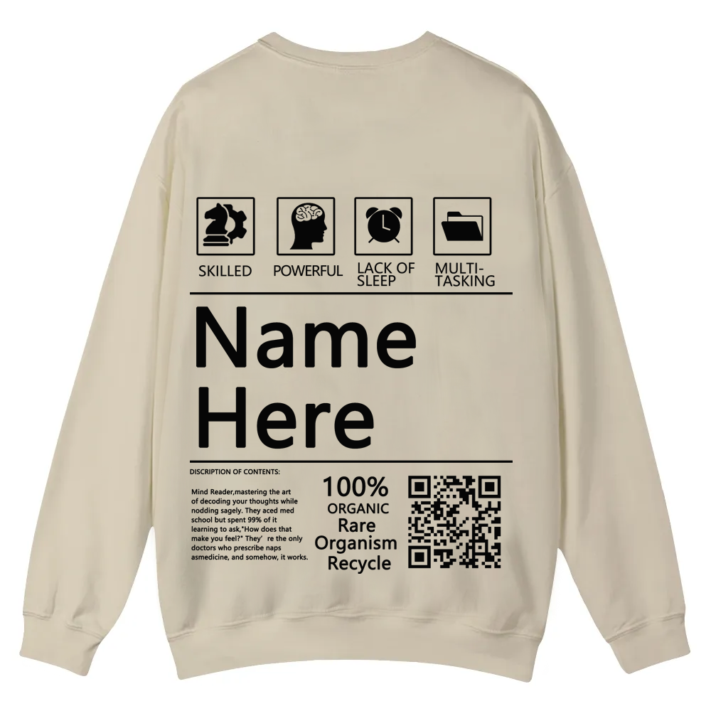 QR Code Customized Unisex Crew Sweatshirt