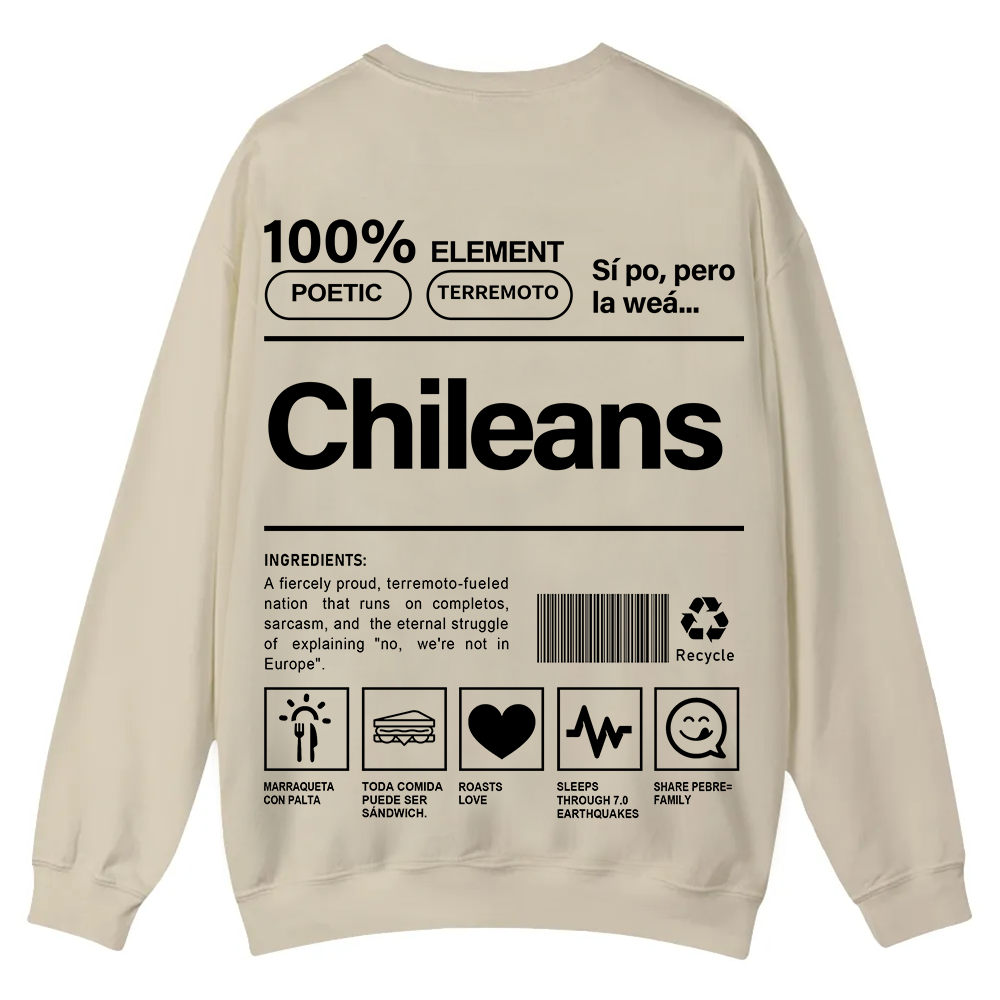 Chileans Unisex Fit  Casual Crewneck Sweatshirt wearishow