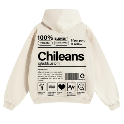 Chileans Addcustom Unisex Fit Color Hoodie wearishow