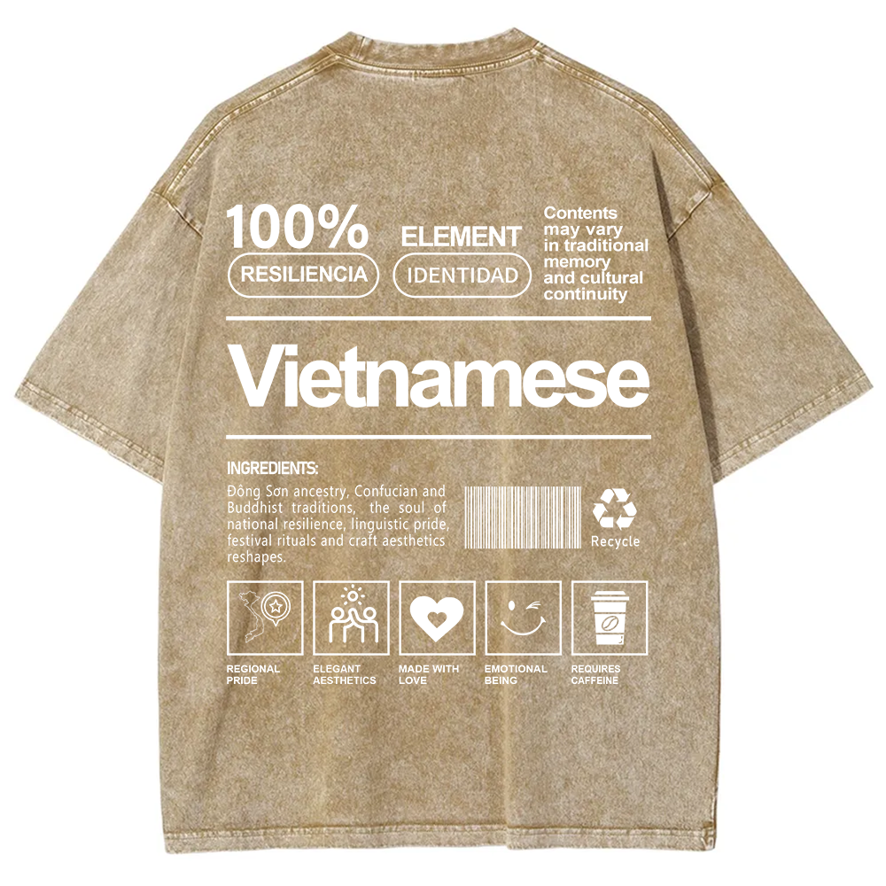 Vietnamese Unisex Fit  Washed T-Shirt