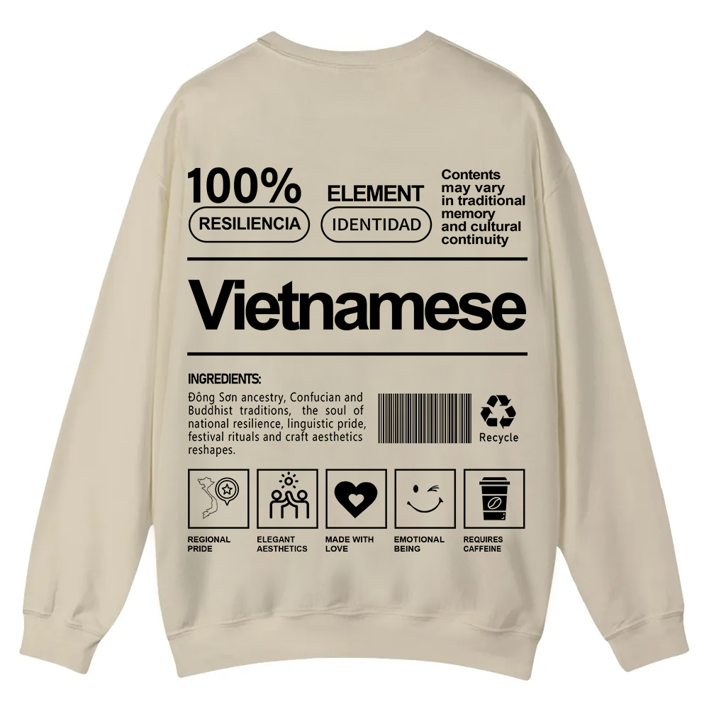 Vietnamese Unisex Fit  Casual Crewneck Sweatshirt wearishow