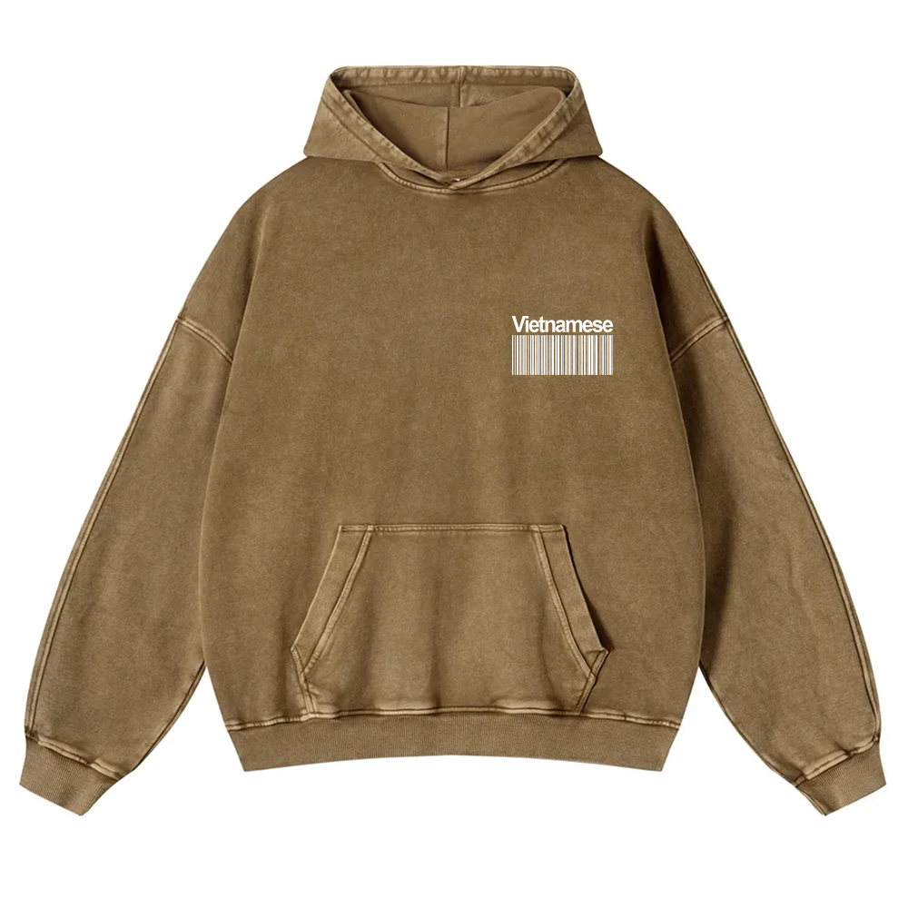 Vietnamese Unisex Fit  Washed Hoodie wearishow