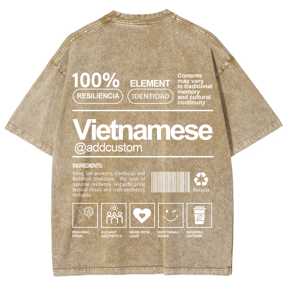 Vietnamese Addcustom Unisex Fit  Washed T-Shirt