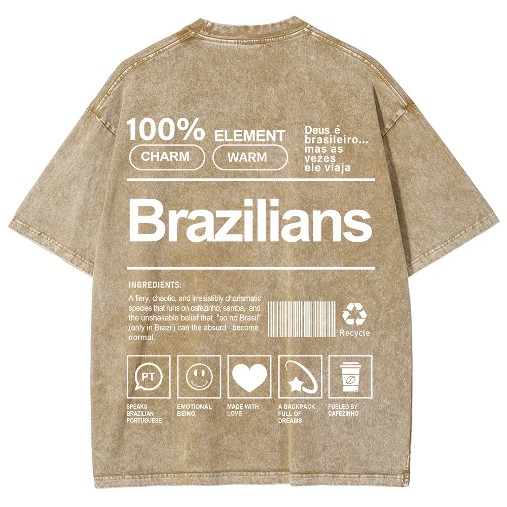 Brazilians Unisex Fit  Washed T-Shirt