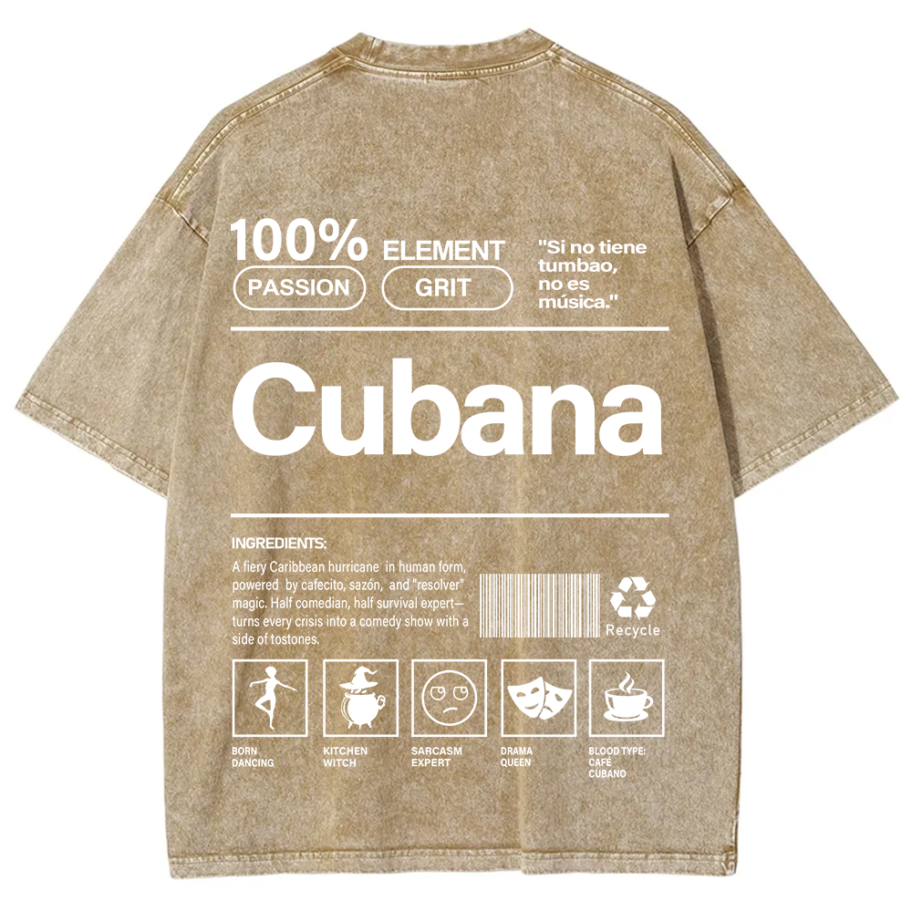 Cubana Unisex Fit  Washed T-Shirt