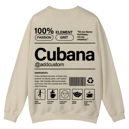 Cubana Addcustom Unisex Fit  Casual Crewneck Sweatshirt wearishow