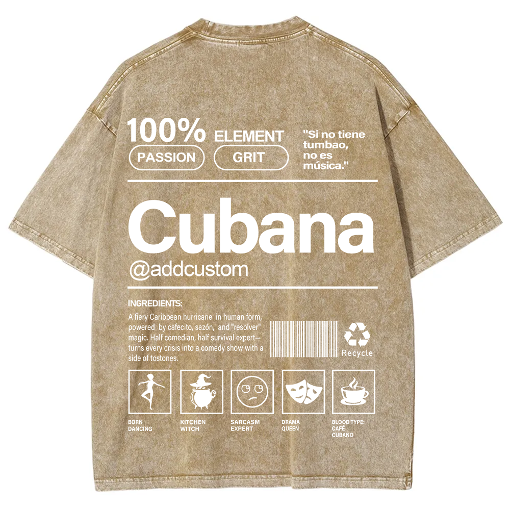 Cubana Addcustom Unisex Fit  Washed T-Shirt