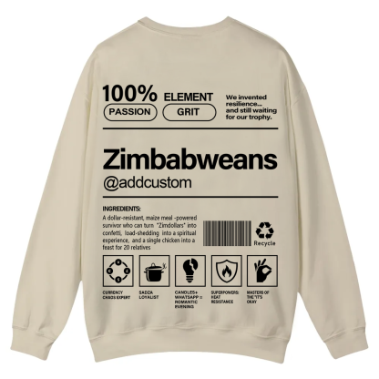 Zimbabweans Addcustom Unisex Fit  Casual Crewneck Sweatshirt wearishow