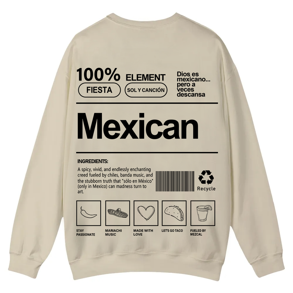 Mexican Unisex Fit  Casual Crewneck Sweatshirt wearishow