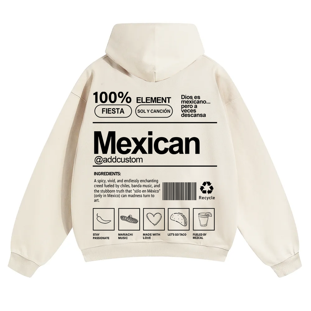 Mexican Addcustom Unisex Fit Color Hoodie wearishow
