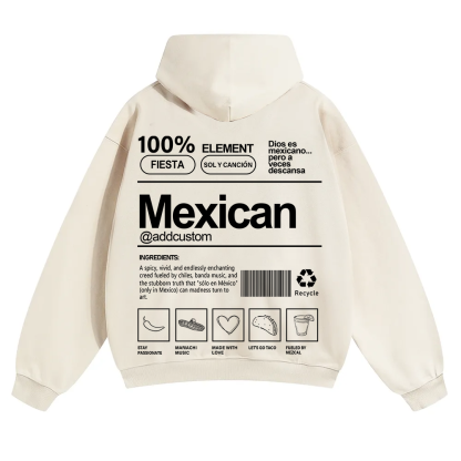 Mexican Addcustom Unisex Fit Color Hoodie wearishow