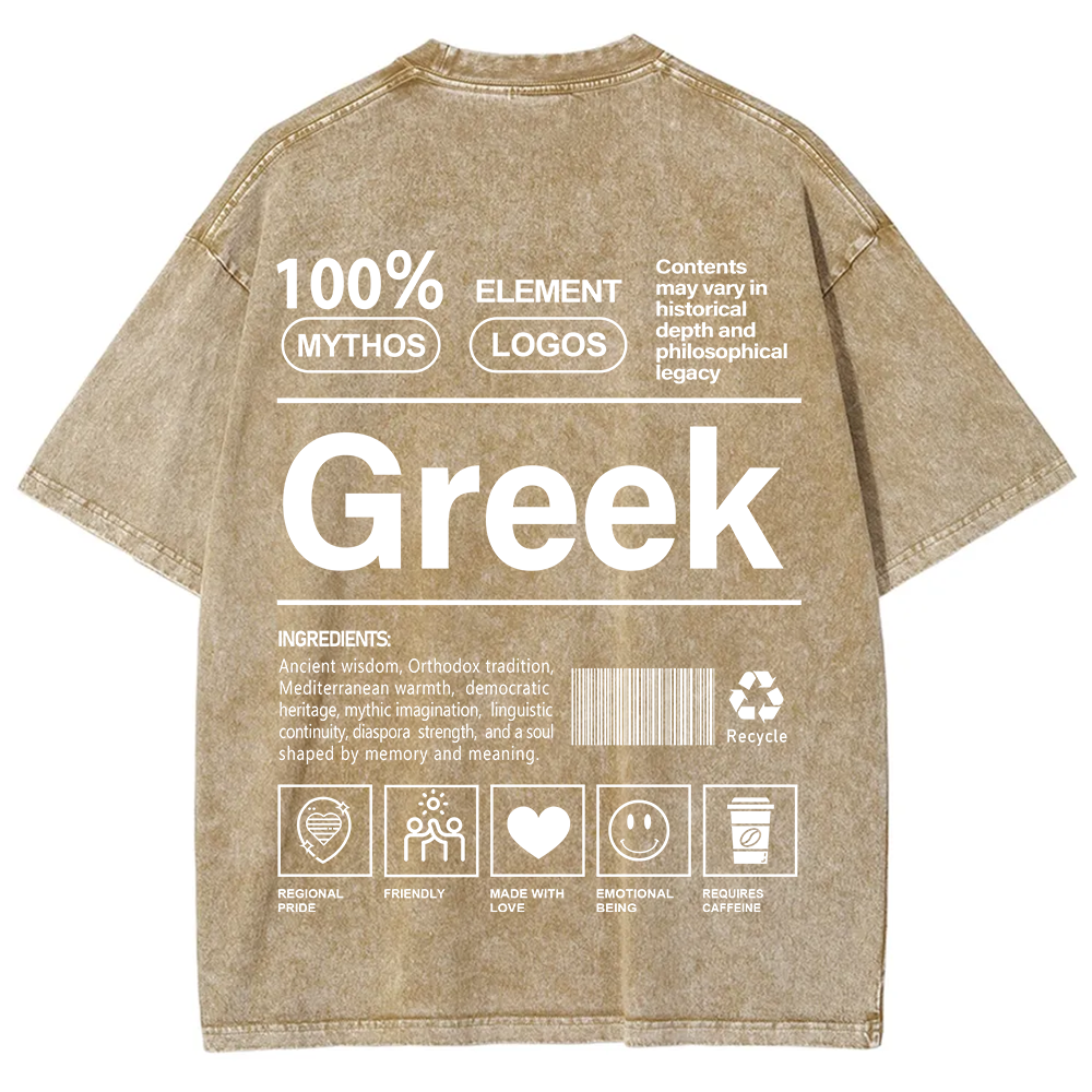 Greek Unisex Fit  Washed T-Shirt