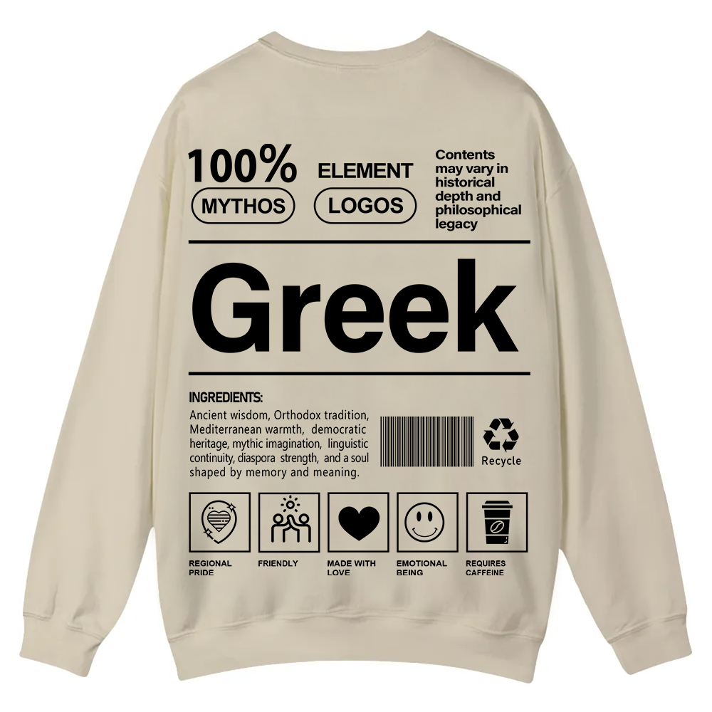 Greek Unisex Fit  Casual Crewneck Sweatshirt wearishow