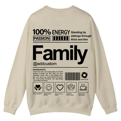 Family Addcustom Casual Crewneck Sweatshirt