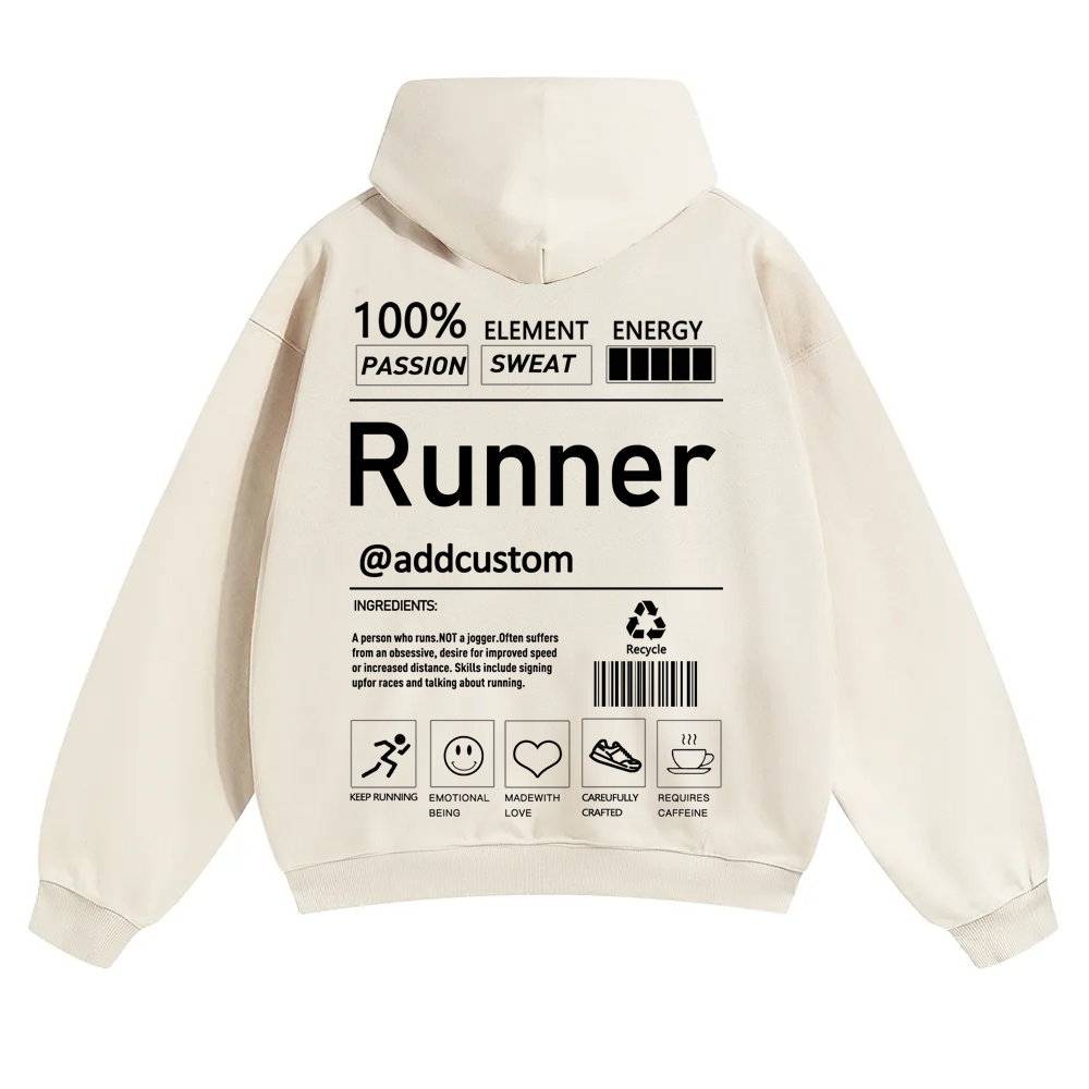 Addcustom Runner Solid Color Hoodie