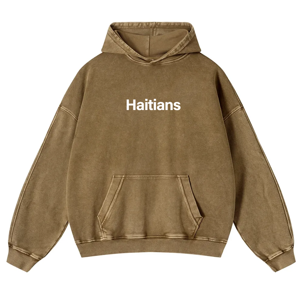 Haitians Unisex Fit  Washed Hoodie wearishow