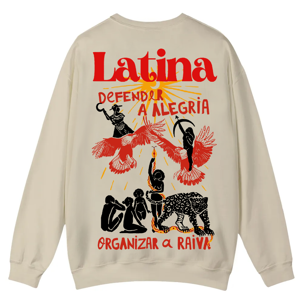 Latina Unisex Fit  Casual Crewneck Sweatshirt wearishow