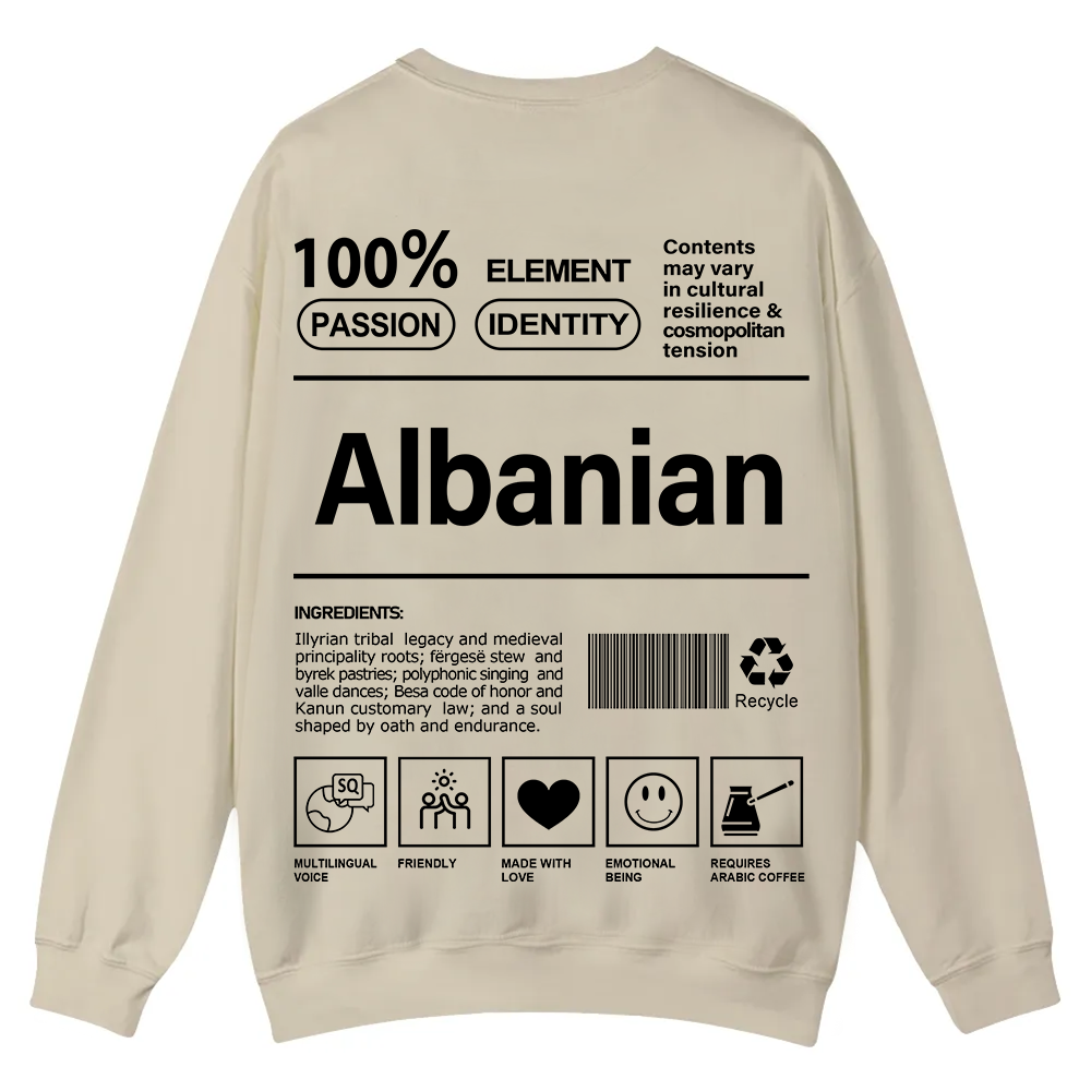 Albanian Unisex Fit  Casual Crewneck Sweatshirt wearishow