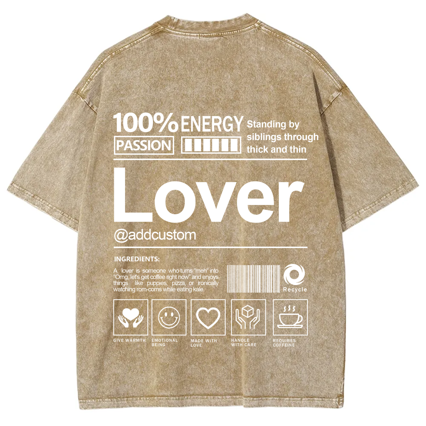Lover Addcustom Washed T-Shirt