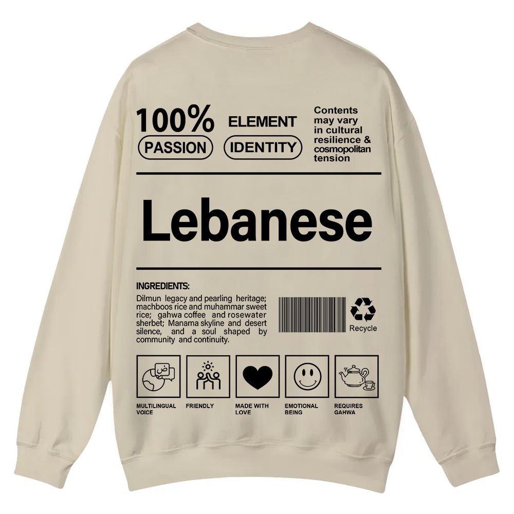 Lebanese Unisex Fit  Casual Crewneck Sweatshirt wearishow