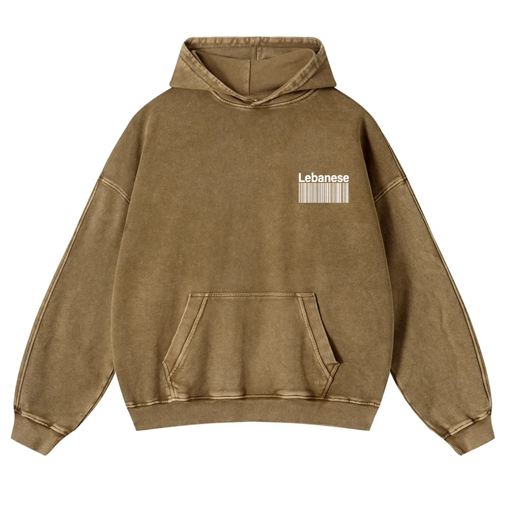 Lebanese Unisex Fit  Washed Hoodie wearishow
