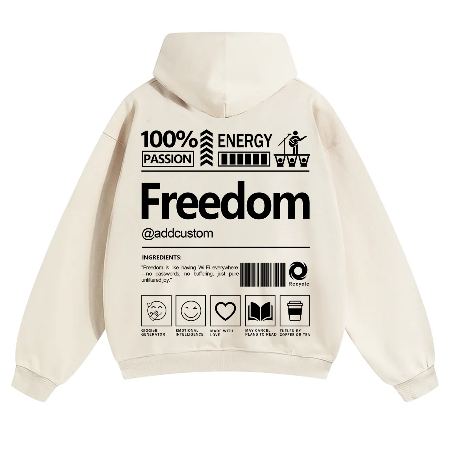 Freedom Addcustom Solid Color Hoodie