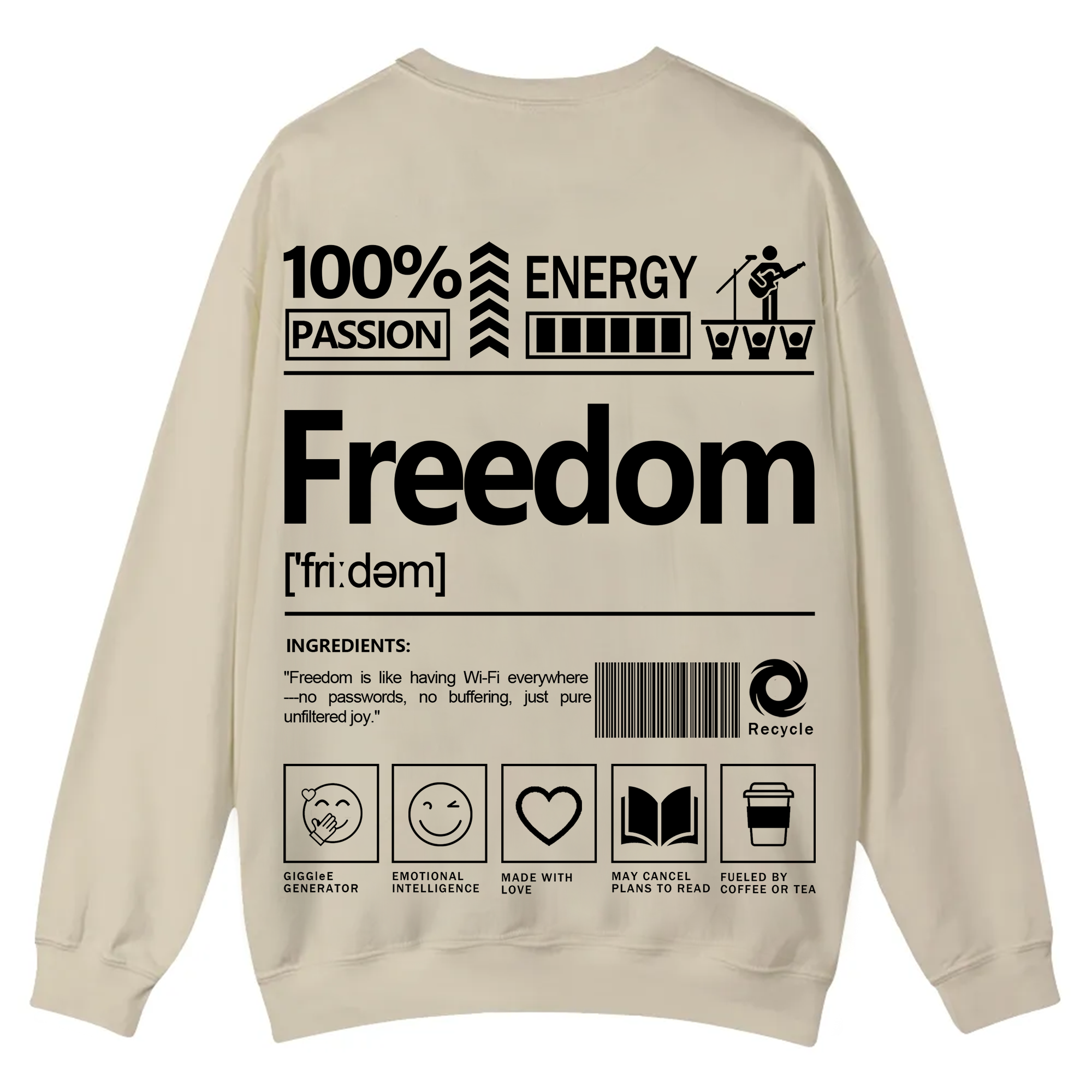 Freedom Unisex Fit Casual Crewneck Sweatshirt