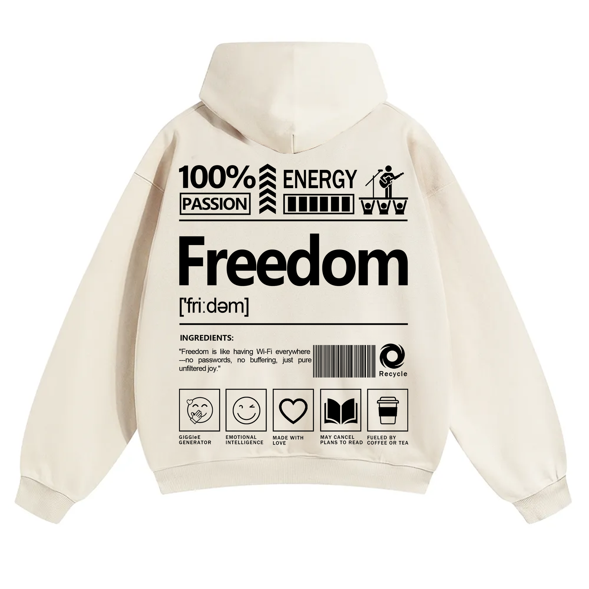 Freedom Unisex Fit Solid Color Hoodie