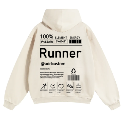 Addcustom Runner Solid Color Hoodie