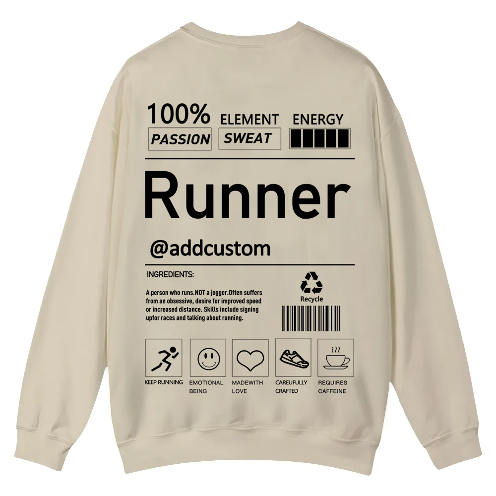 Addcustom Runner Casual Crewneck Sweatshirt