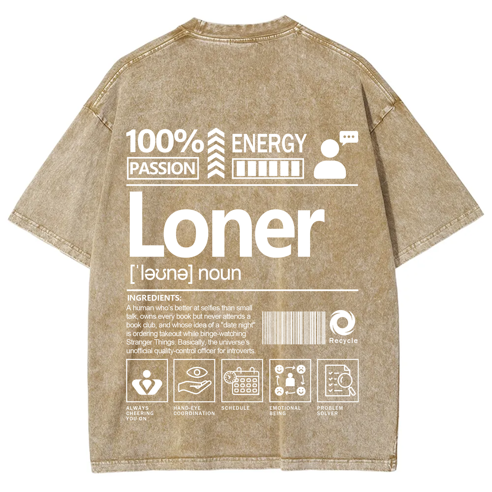 Loner Unisex Fit Washed T-Shirt