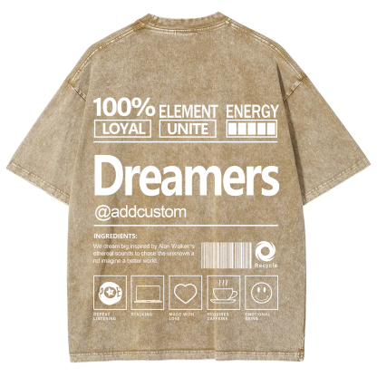 Dreamers Addcustom Unisex Fit Washed T-Shirt