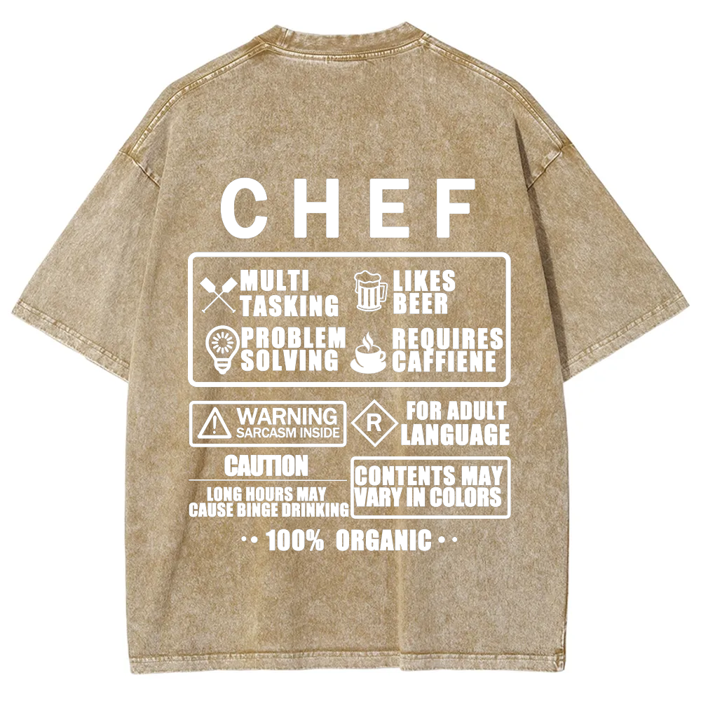 Chef Unisex Fit Washed T-Shirt